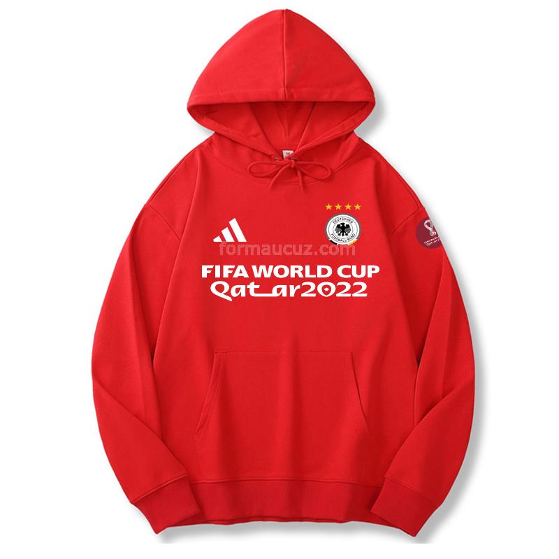 adidas almanya 2022 dünya kupası 221125a1 kırmızı kapüşonlu svetşört