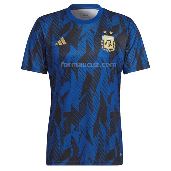 adidas arjantin 2022 pre-match mavi forması