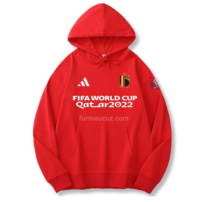 adidas belçika 2022 dünya kupası 221125a1 kırmızı kapüşonlu svetşört