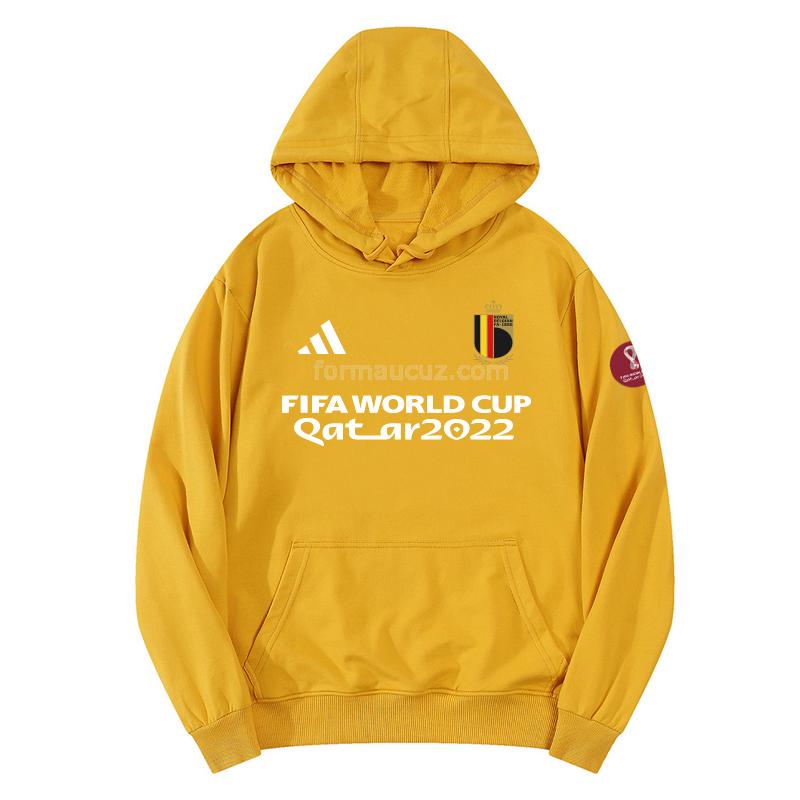 adidas belçika 2022 dünya kupası 221125a1 sarı kapüşonlu svetşört
