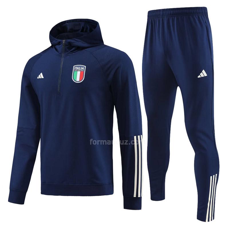 adidas İtalya 2023-24 23526a1 mavi kapüşonlu svetşört