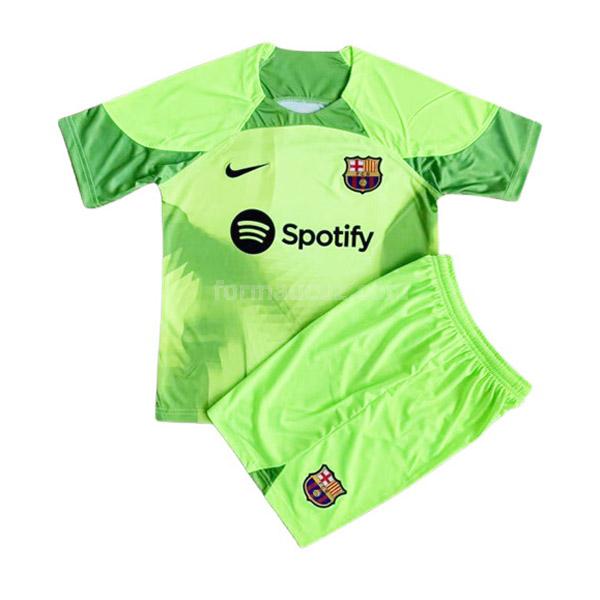 nike barcelona 2022-23 Çocuk kaleci yeşil forması