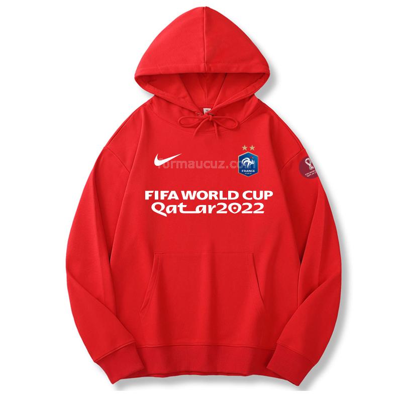 nike fransa 2022 dünya kupası 221125a1 kırmızı kapüşonlu svetşört