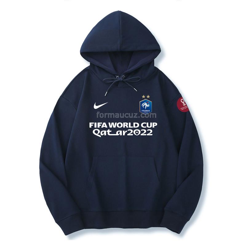 nike fransa 2022 dünya kupası 221125a1 mavi kapüşonlu svetşört