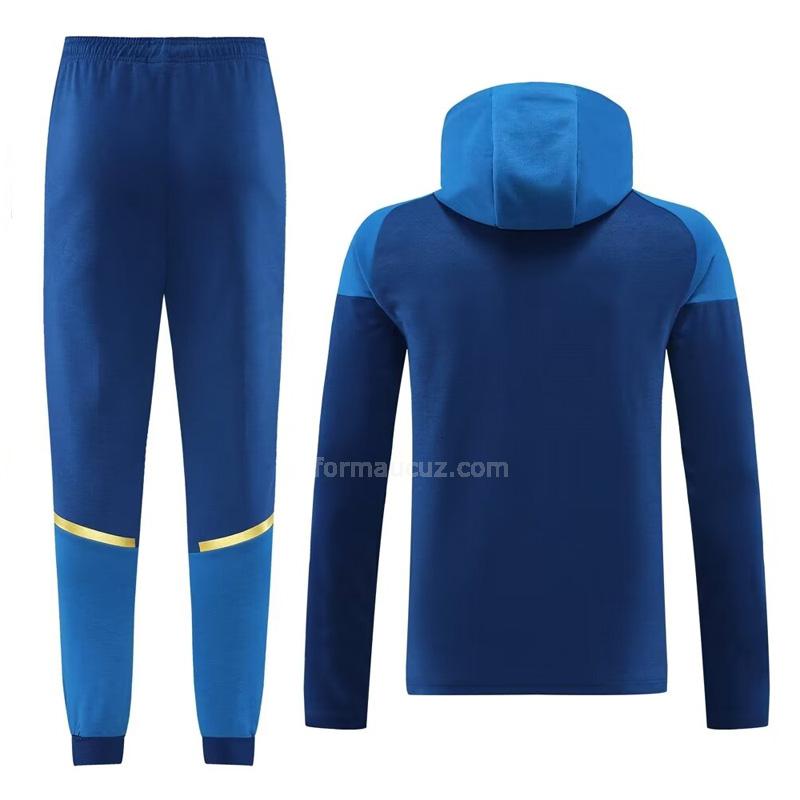 puma olympique marseille 2023-24 mavi kapüşonlu ceket